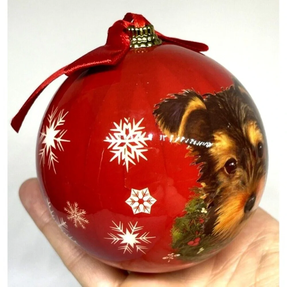 Yorkie Puppy Dog Christmas Ornament Shatterproof‎ NEW in Box